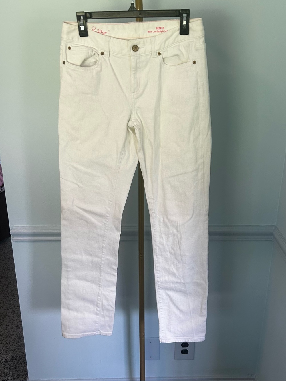 Lilly Pulitzer White Main Line Straight Leg Jeans Size 6
